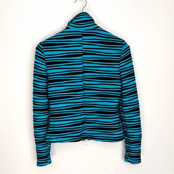 Joseph Ribkoff Striped Zip Jacket - Textured Ribbed Stretch - Size 8 - Picture 2 of 7